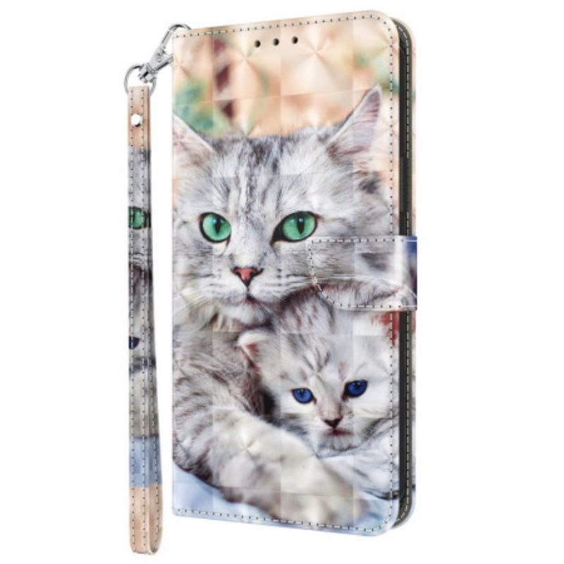 Læder Cover Samsung Galaxy S23 5G Med Snor Thong Katte