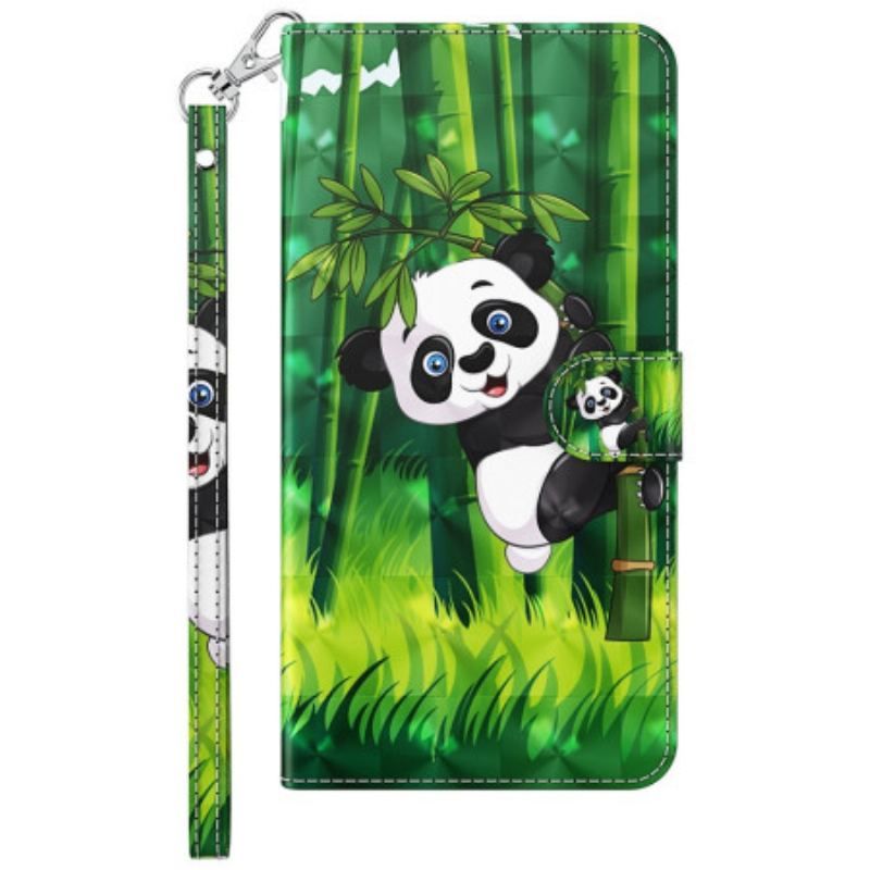 Læder Cover Samsung Galaxy S23 5G Panda Bambus