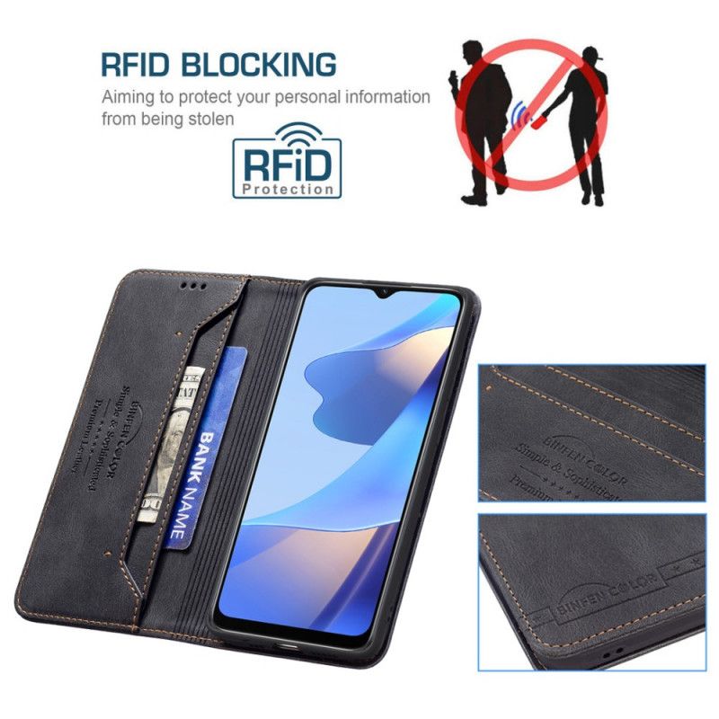 Cover Oppo A16 / A16s Flip Cover Binfen Farve Rfid Syning