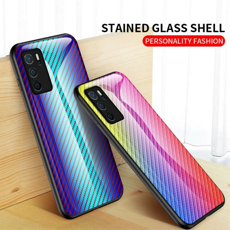 Cover Oppo A16 / A16s Kulfiber Hærdet Glas