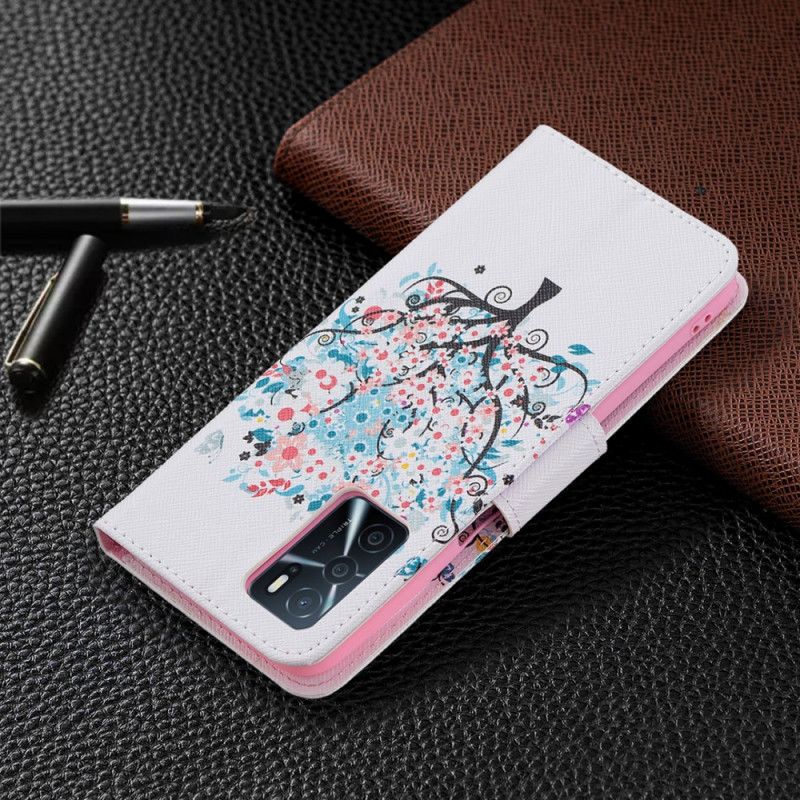 Flip Cover Oppo A16 / A16s Blomstret Træ