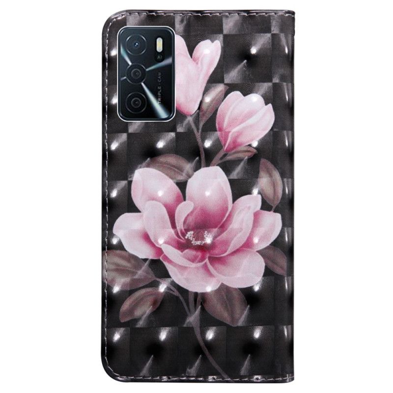 Læder Cover Oppo A16 / A16s Blomsterblomster