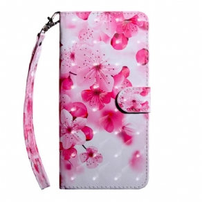 Læder Cover Oppo A16 / A16s Pink Blomster