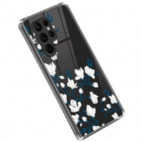 Cover Samsung Galaxy S23 Ultra 5G Hvide Blomster