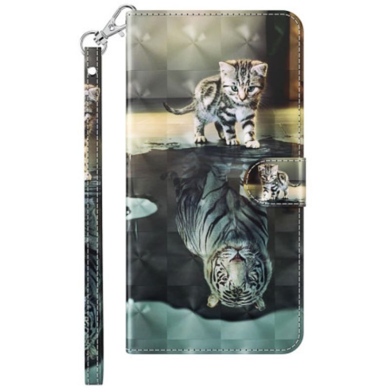 Flip Cover Samsung Galaxy S23 Ultra 5G Med Snor Strappy Kitten Dream