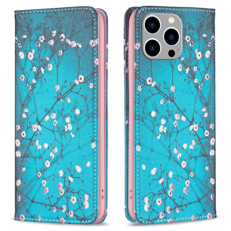 Cover iPhone 14 Pro Max Flip Cover Blomster