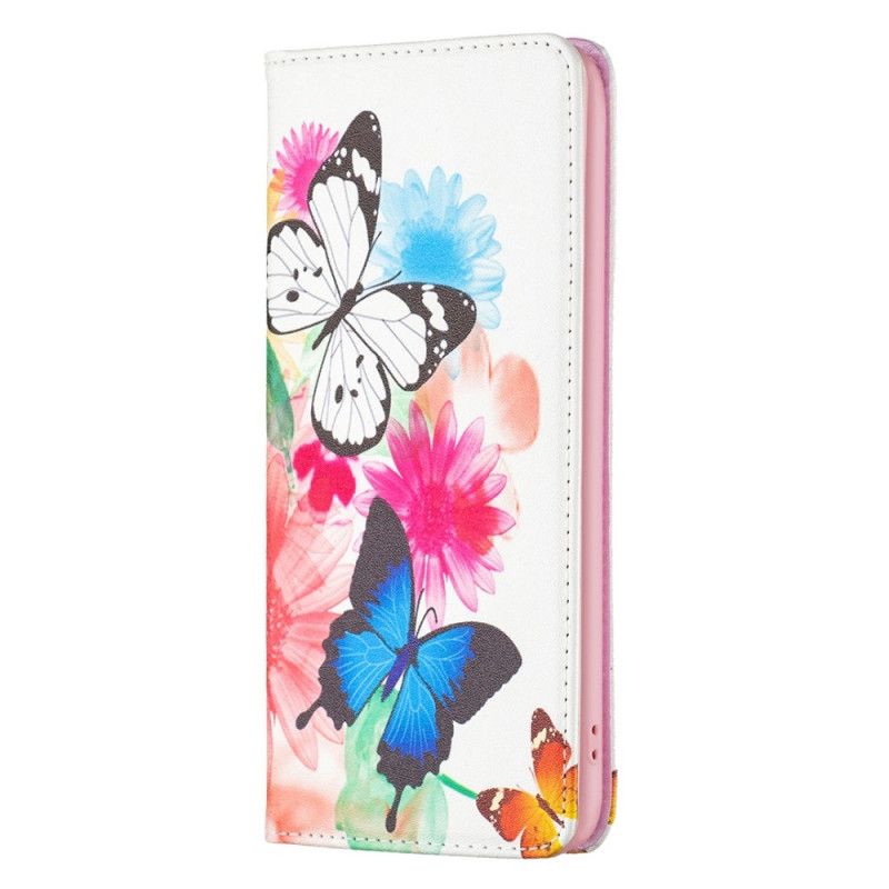 Cover iPhone 14 Pro Max Flip Cover Sommerfugle