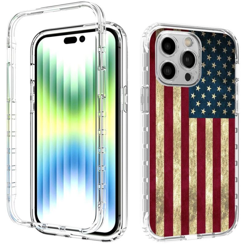 Cover iPhone 14 Pro Max Forstærket Amerikansk Flag