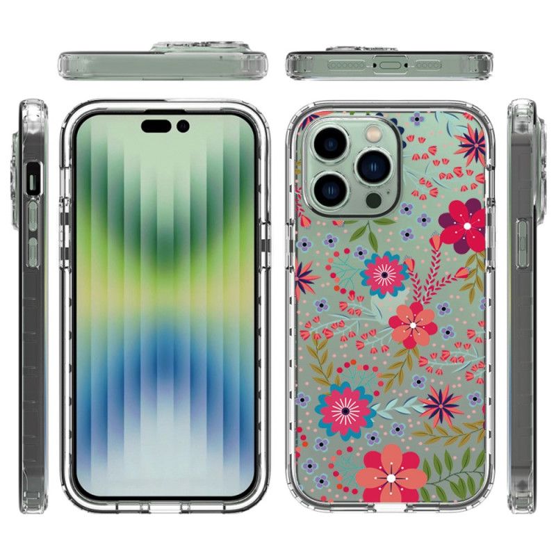 Cover iPhone 14 Pro Max Forstærket Blomster