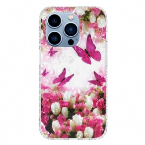 Cover iPhone 14 Pro Max Stillige Sommerfugle