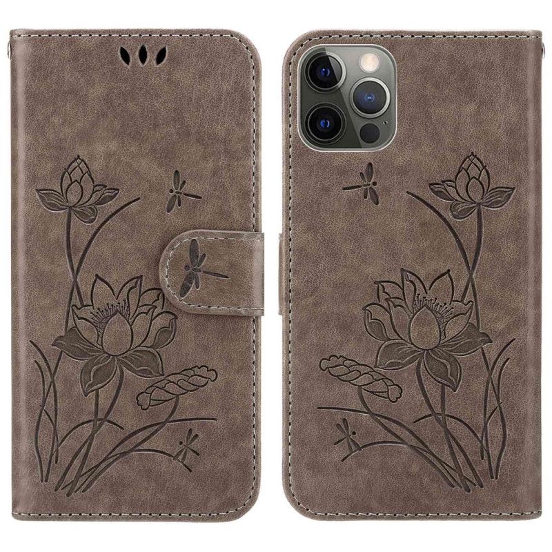 Flip Cover iPhone 14 Pro Max Vintage Vegetabilsk Stil