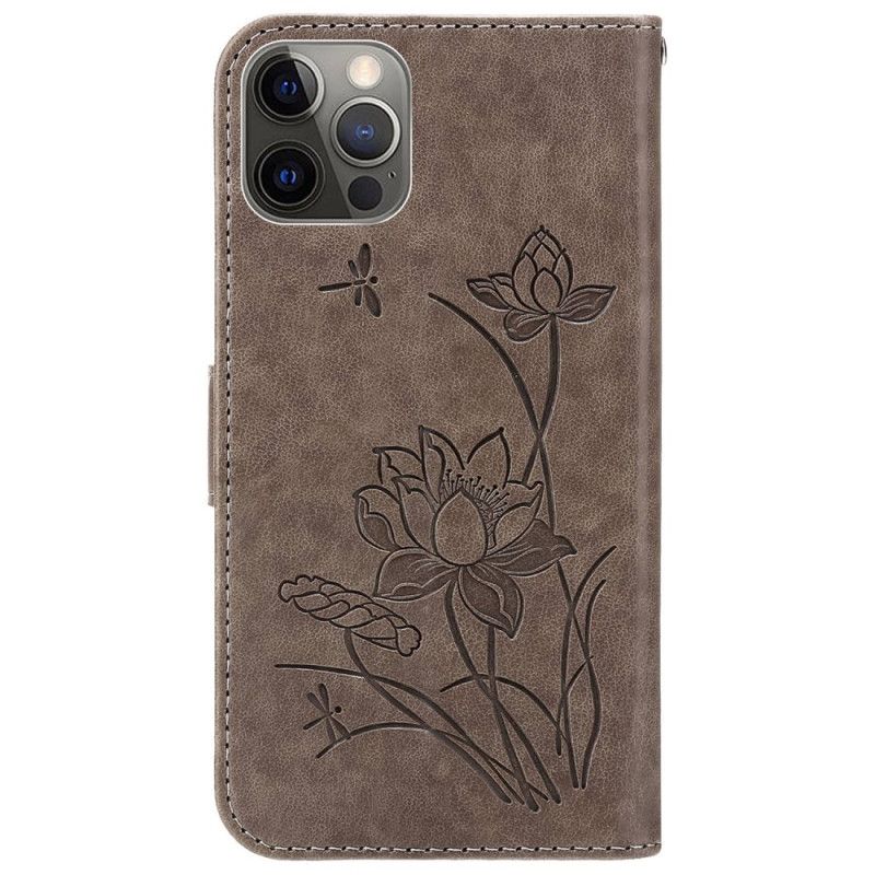 Flip Cover iPhone 14 Pro Max Vintage Vegetabilsk Stil