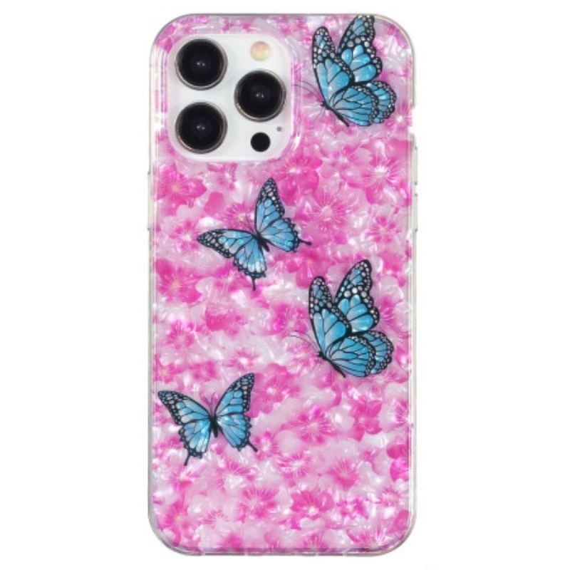 Cover iPhone 15 Pro Blomster Og Sommerfugle