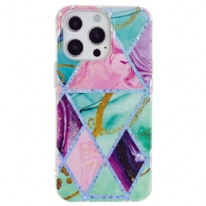 Cover iPhone 15 Pro Geometrisk Marmor