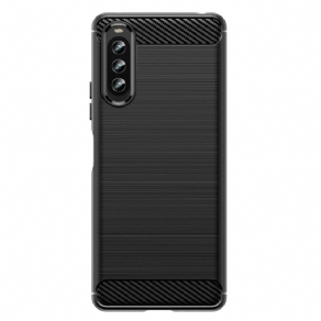 Cover Sony Xperia 10 IV Børstet Kulfiber