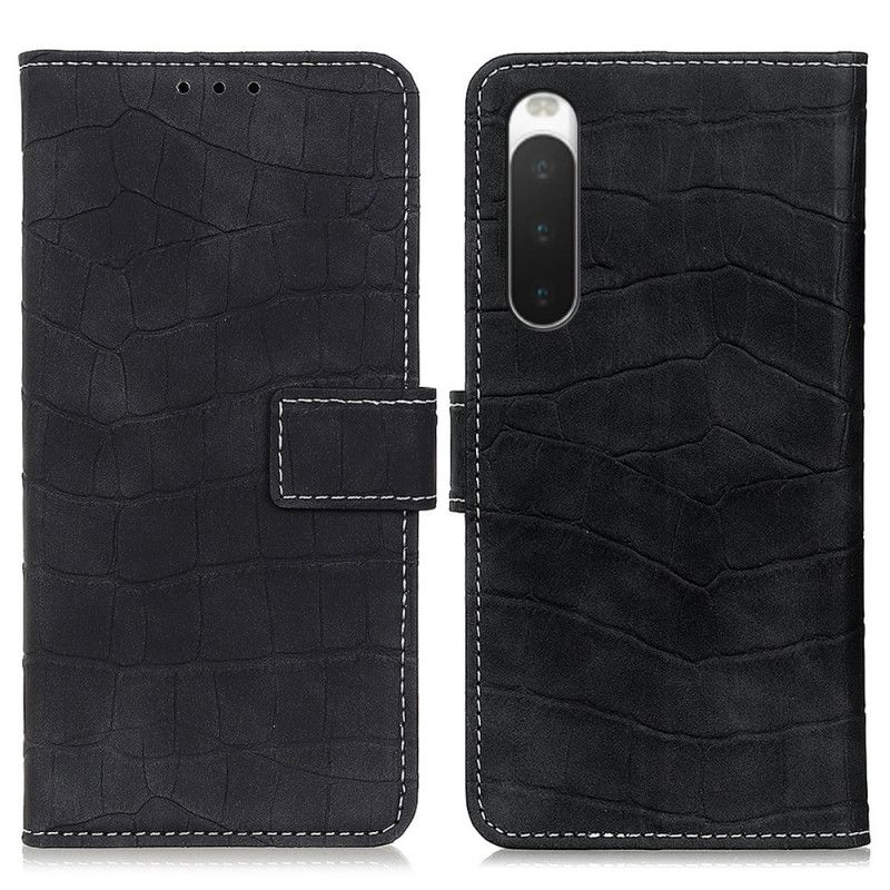 Flip Cover Sony Xperia 10 IV Krokodillehudstil