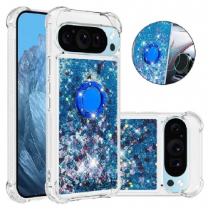 Cover Google Pixel 9 Pro Glitter Ring-støtte