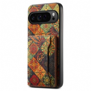 Cover Google Pixel 9 Pro Telefon Etui Blomsterkortholder