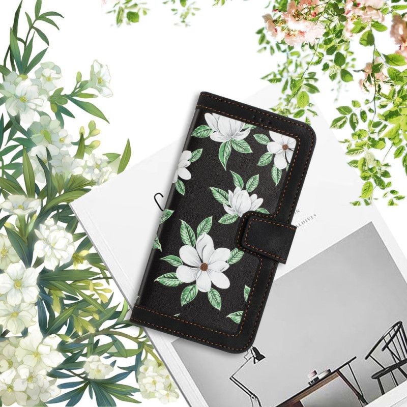 Læder Cover Google Pixel 9 Pro Telefon Etui Blomsterrem