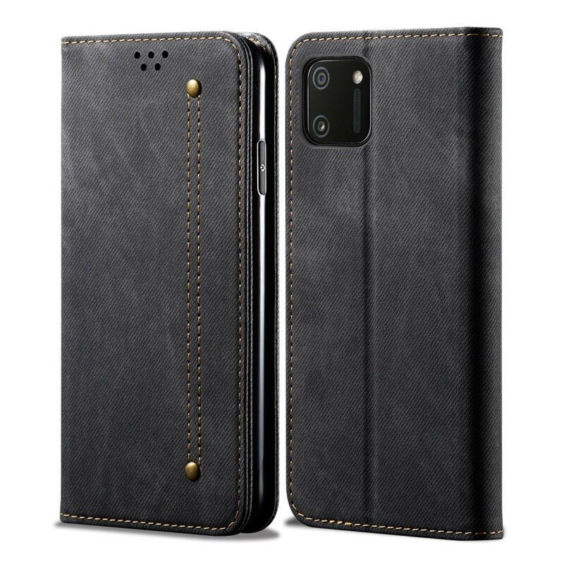 Cover Realme C11 Flip Cover Imiteret Læder Jeans Tekstur