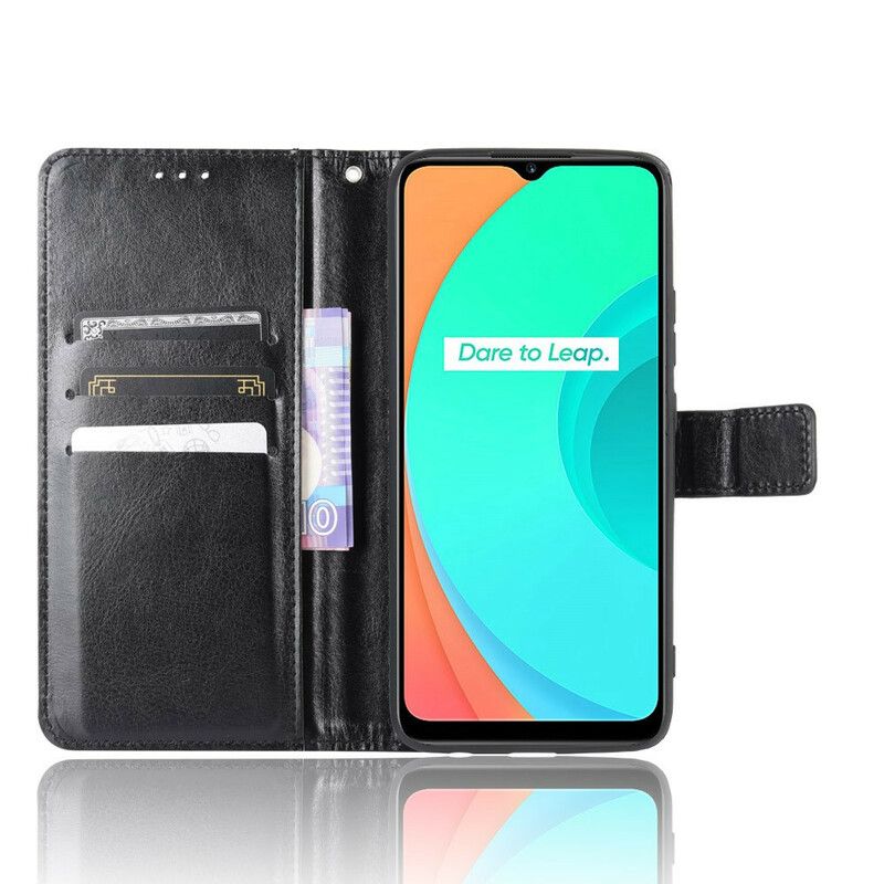 Flip Cover Realme C11 Flashy Imiteret Læder