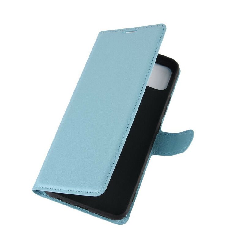 Flip Cover Realme C11 Klassisk Litchieffekt