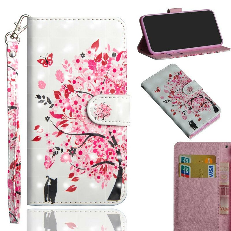 Flip Cover Realme C11 Pink Træ