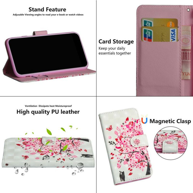 Flip Cover Realme C11 Pink Træ