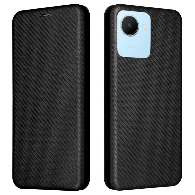 Cover Realme C30 Flip Cover Carbon Fiber Ring-support