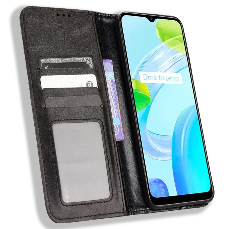 Cover Realme C30 Flip Cover Vintage Stil