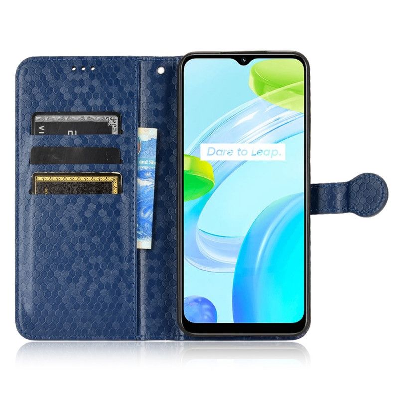 Flip Cover Realme C30 Med Snor Dimples Rund Remspænde