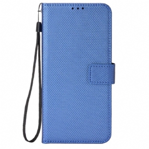 Flip Cover Realme C30 Med Snor Strop Diamond Texture