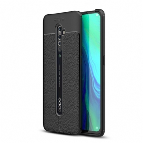 Mobilcover Oppo Reno 2 Dobbelt Linje Litchi Læder Effekt