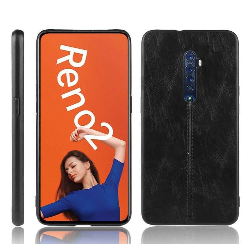 Mobilcover Oppo Reno 2 Stil Lædersøm