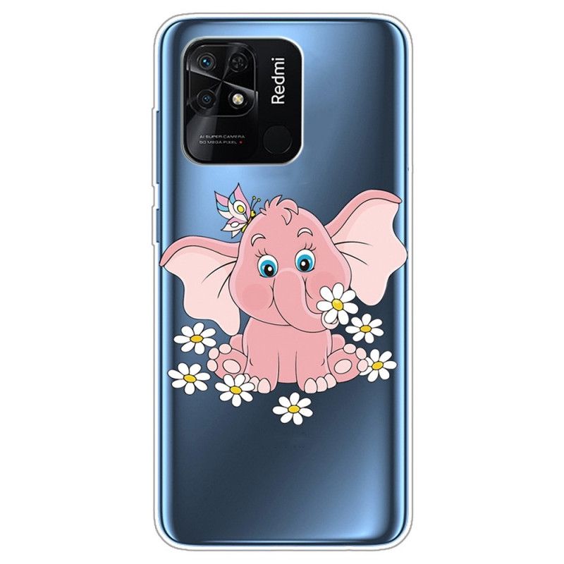 Cover Xiaomi Redmi 10C Pink Elephant Transparent