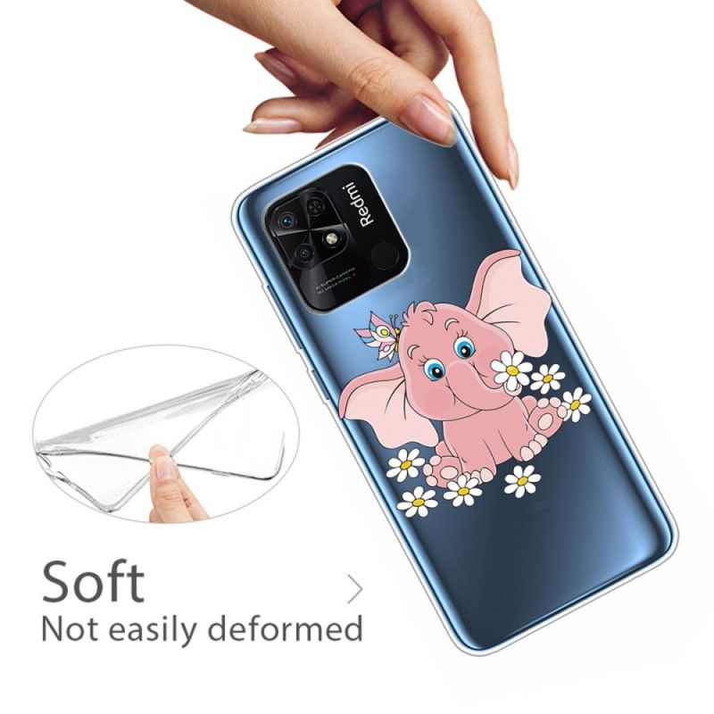 Cover Xiaomi Redmi 10C Pink Elephant Transparent