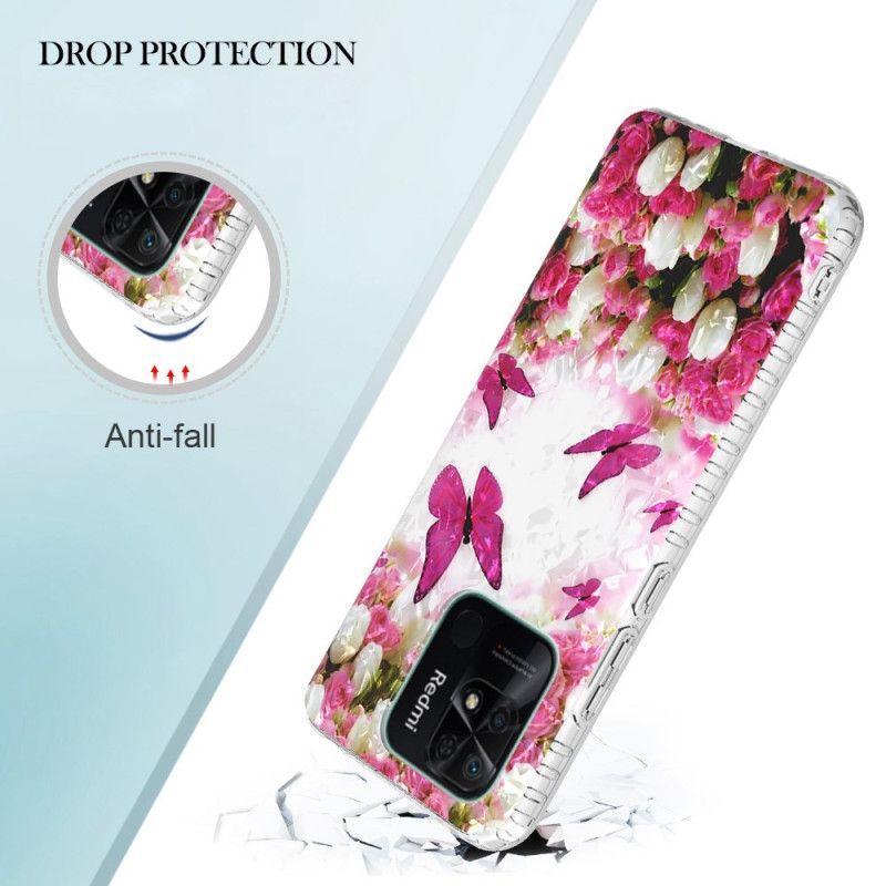 Cover Xiaomi Redmi 10C Stillige Sommerfugle