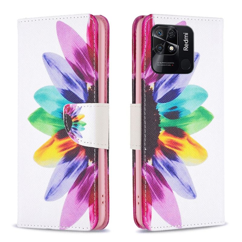 Flip Cover Xiaomi Redmi 10C Akvarelblomst