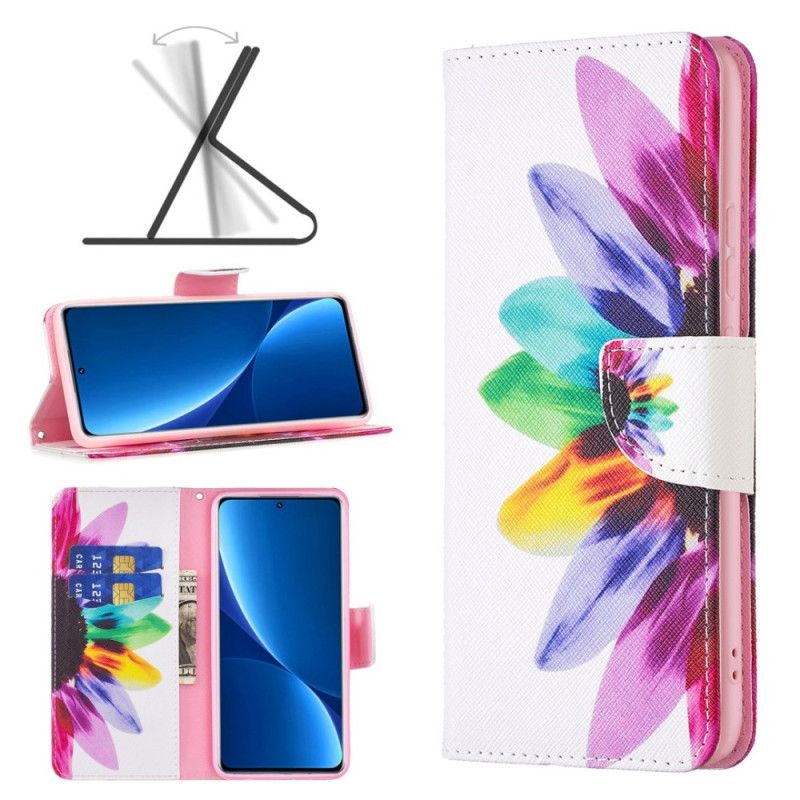 Flip Cover Xiaomi Redmi 10C Akvarelblomst