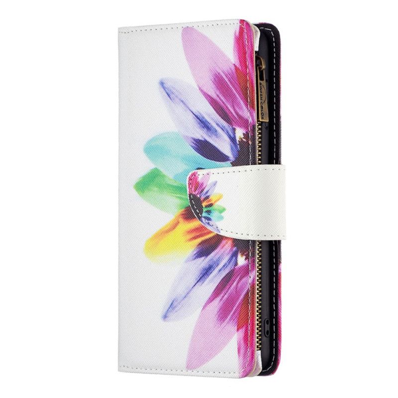 Flip Cover Xiaomi Redmi 10C Blomsterlomme Med Lynlås