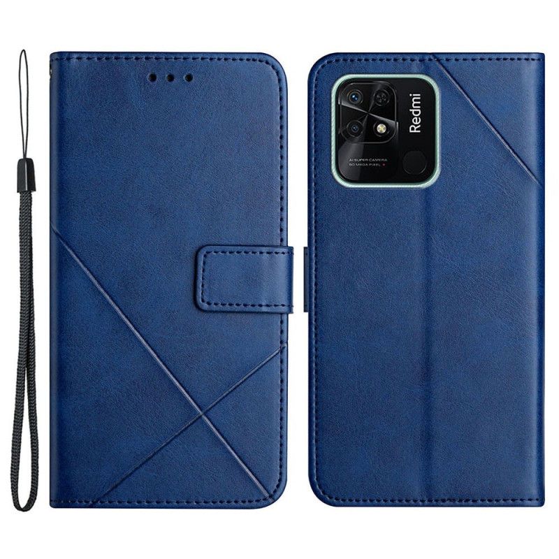 Flip Cover Xiaomi Redmi 10C Geo X Design Læderstil