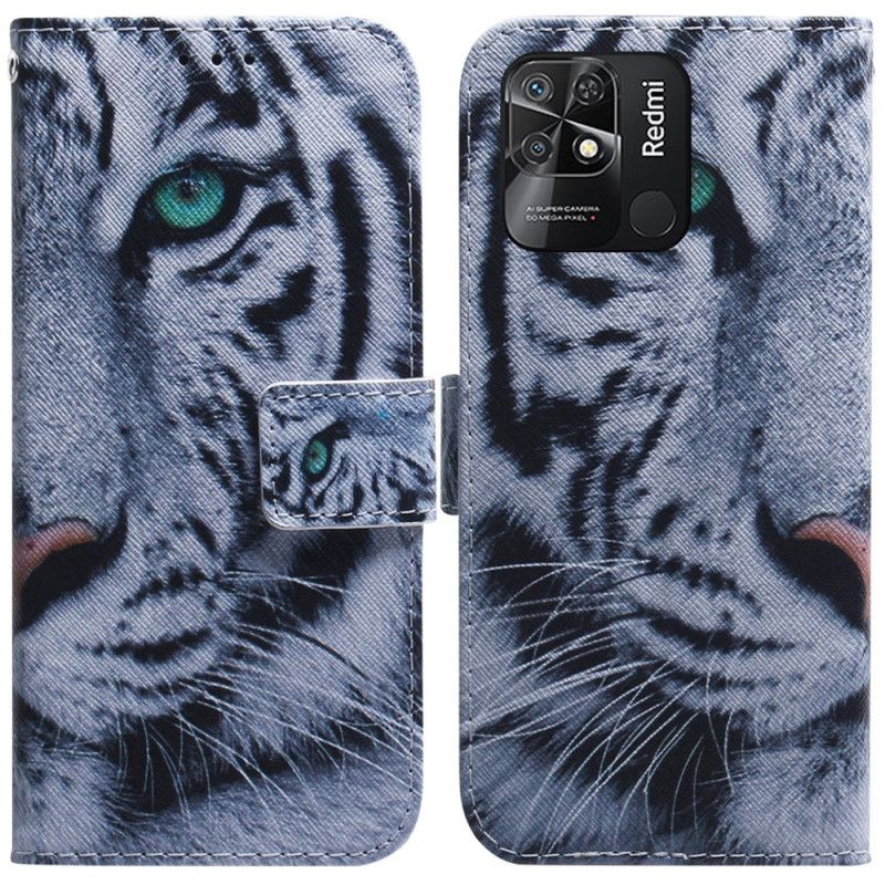 Flip Cover Xiaomi Redmi 10C Hvid Tiger