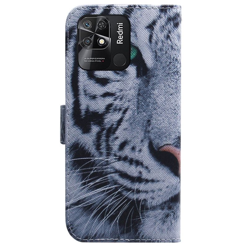 Flip Cover Xiaomi Redmi 10C Hvid Tiger