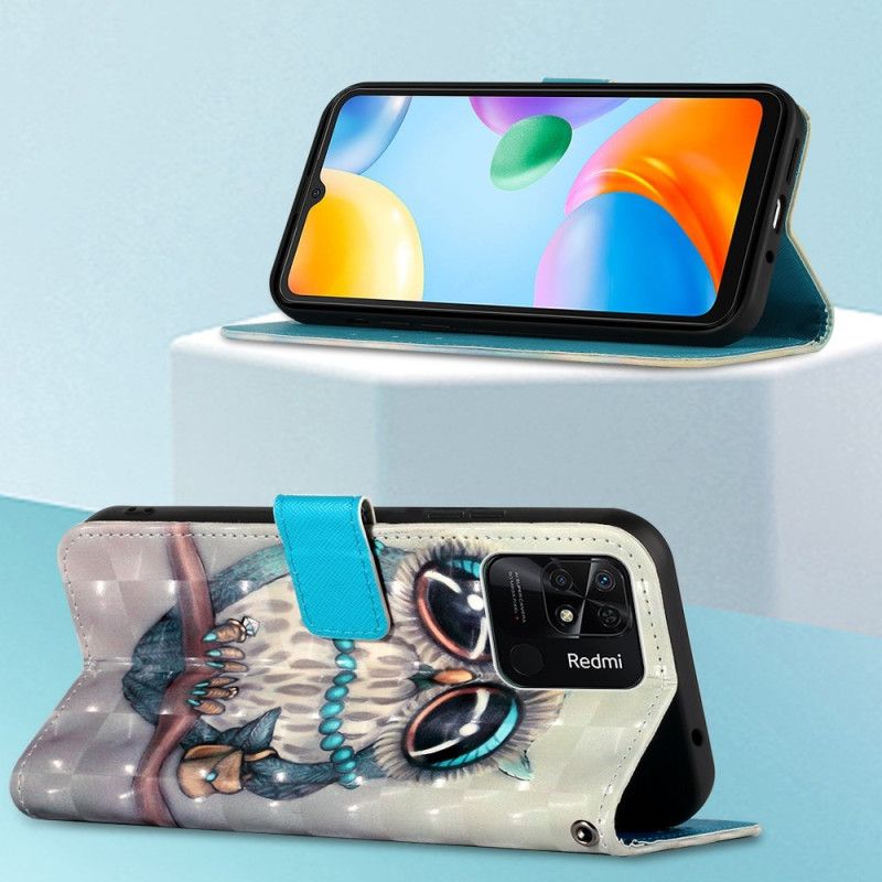 Flip Cover Xiaomi Redmi 10C Med Snor Frøken Strappy Owl