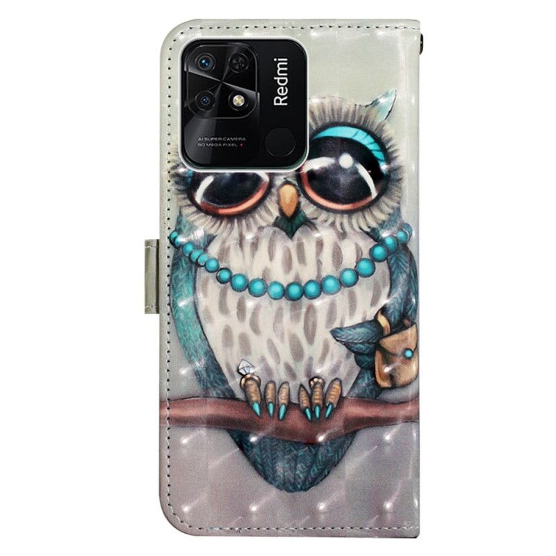 Flip Cover Xiaomi Redmi 10C Med Snor Frøken Strappy Owl