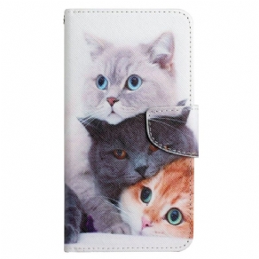 Flip Cover Xiaomi Redmi 10C Med Snor Kun Strappy Cats