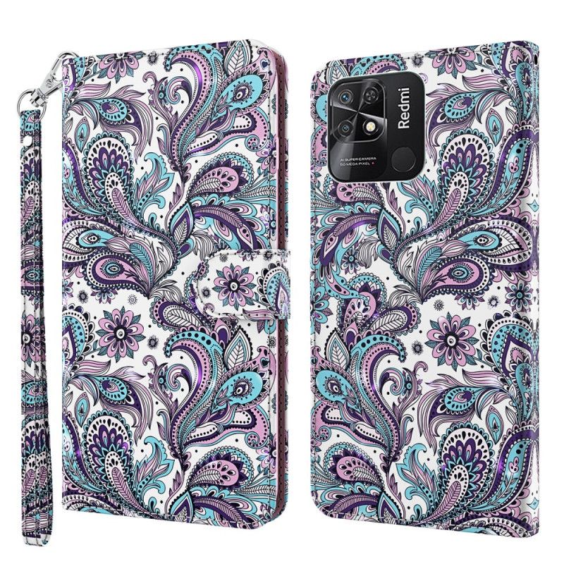 Flip Cover Xiaomi Redmi 10C Med Snor Paisley Strappy