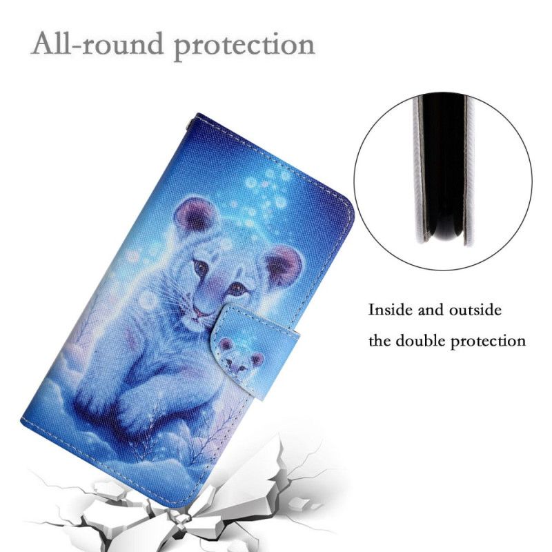 Flip Cover Xiaomi Redmi 10C Med Snor Thong Baby Tiger