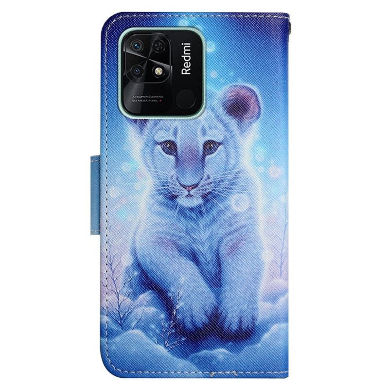 Flip Cover Xiaomi Redmi 10C Med Snor Thong Baby Tiger