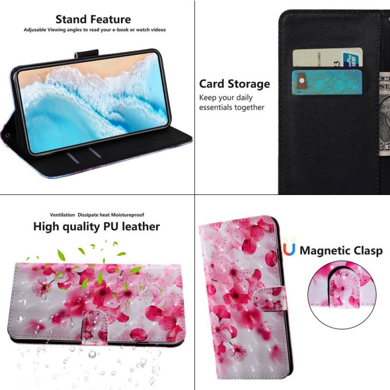 Flip Cover Xiaomi Redmi 10C Med Snor Thong Blomster